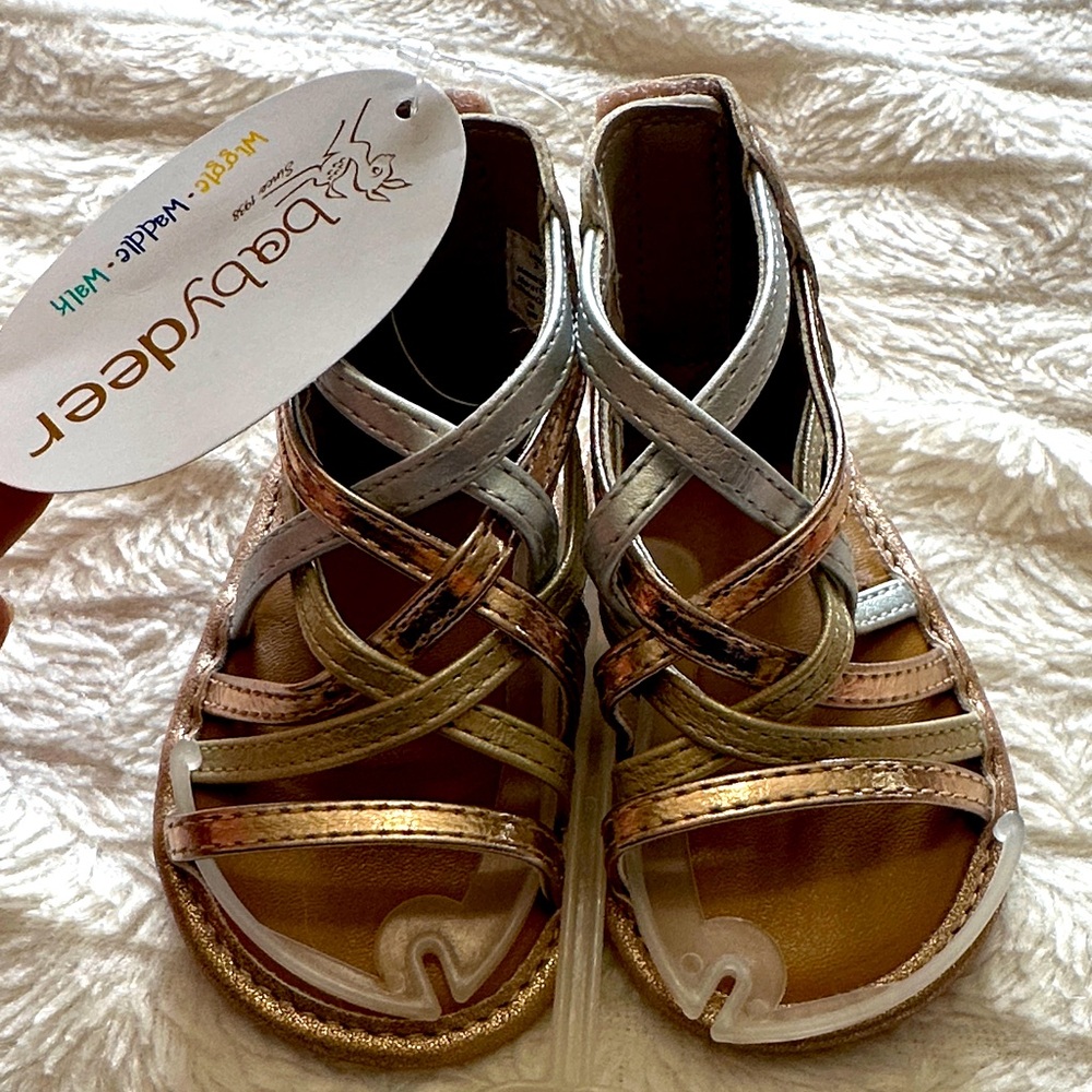 Baby Deer Gold and Silver Kids Sandals